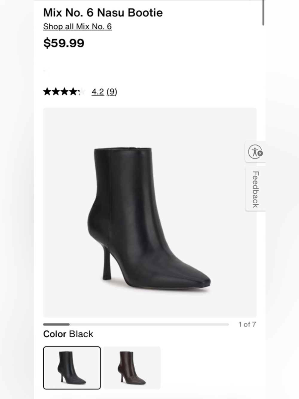 Mix No. 6 Black Pointed-Toe Stiletto Ankle Bootie NEVER BEEN WORN